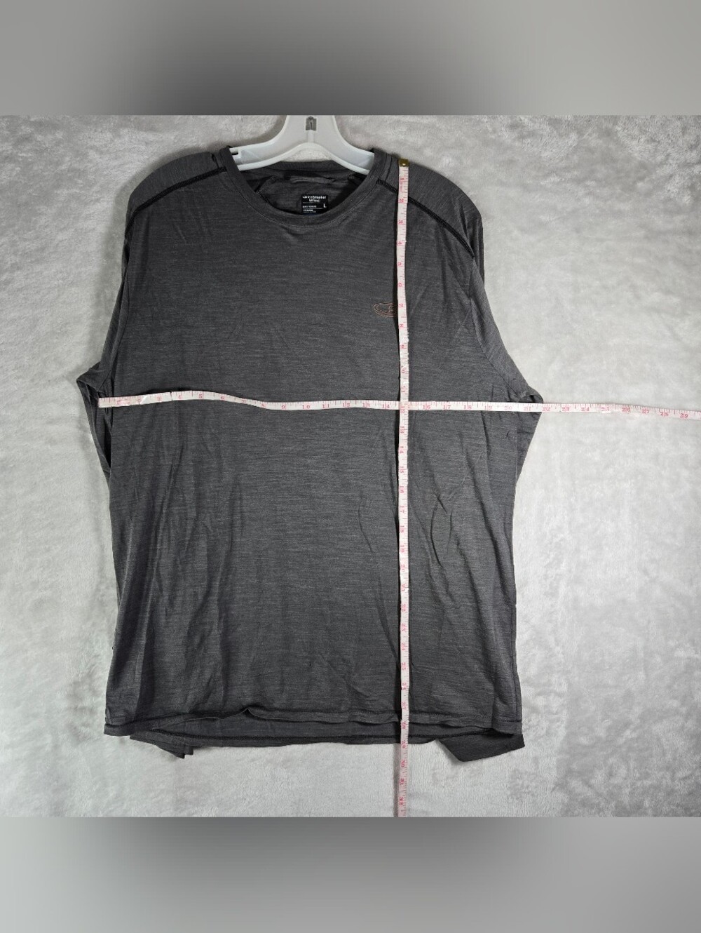 Icebreaker Cool Lite Long Sleeve Crewneck Shirt Men Large Gray Merino Wool Blend - Picture 6 of 11